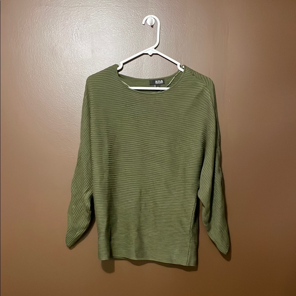 ANA Green Ribbed Sweater